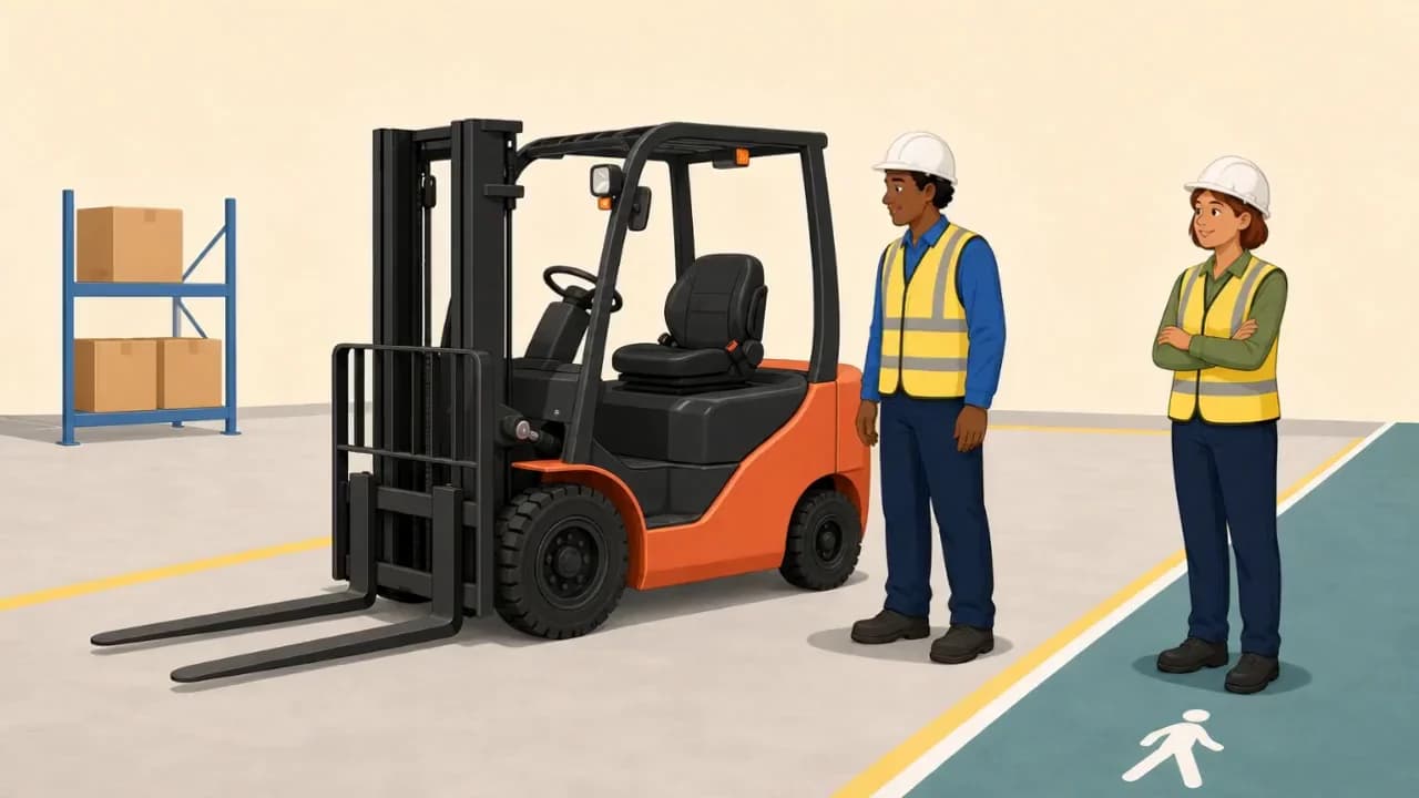 Forklift safety training: scene from the video