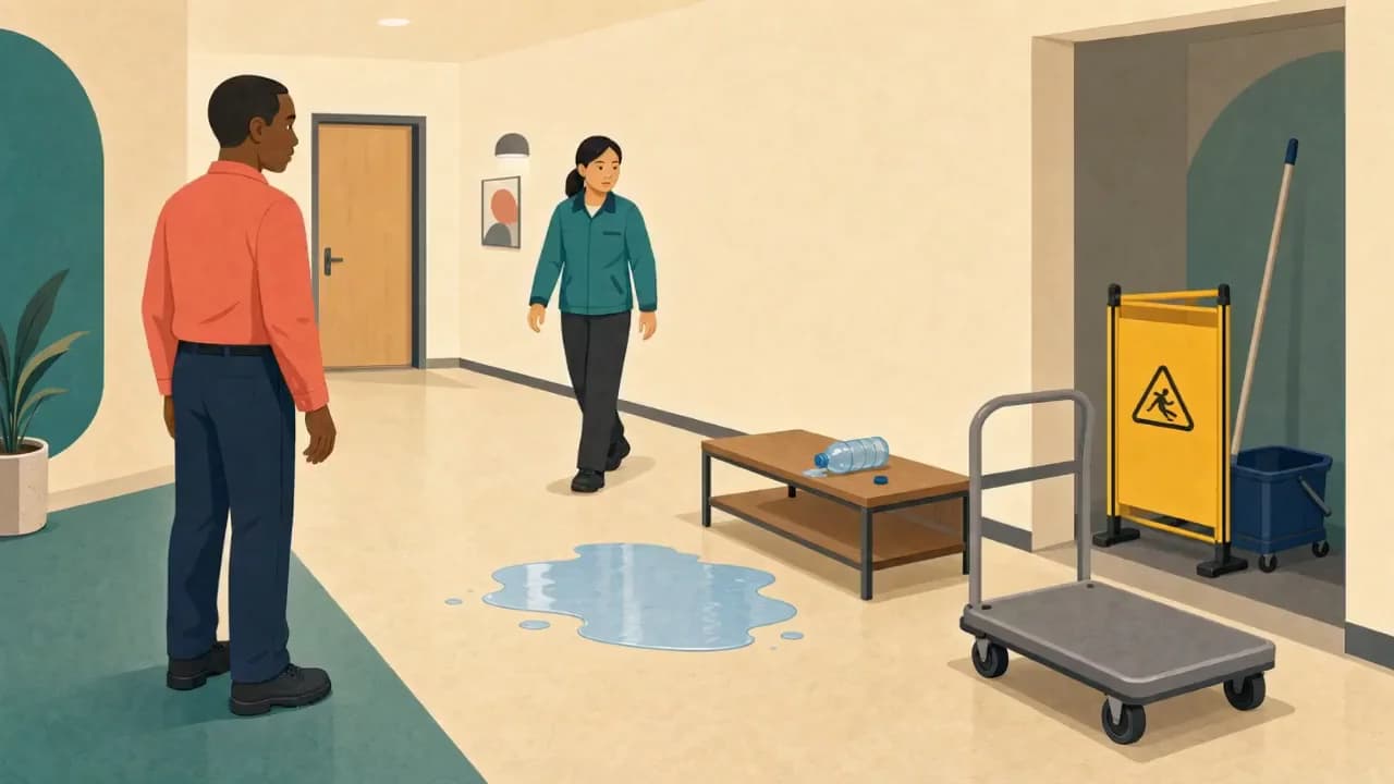 Workplace safety training: scene from the video