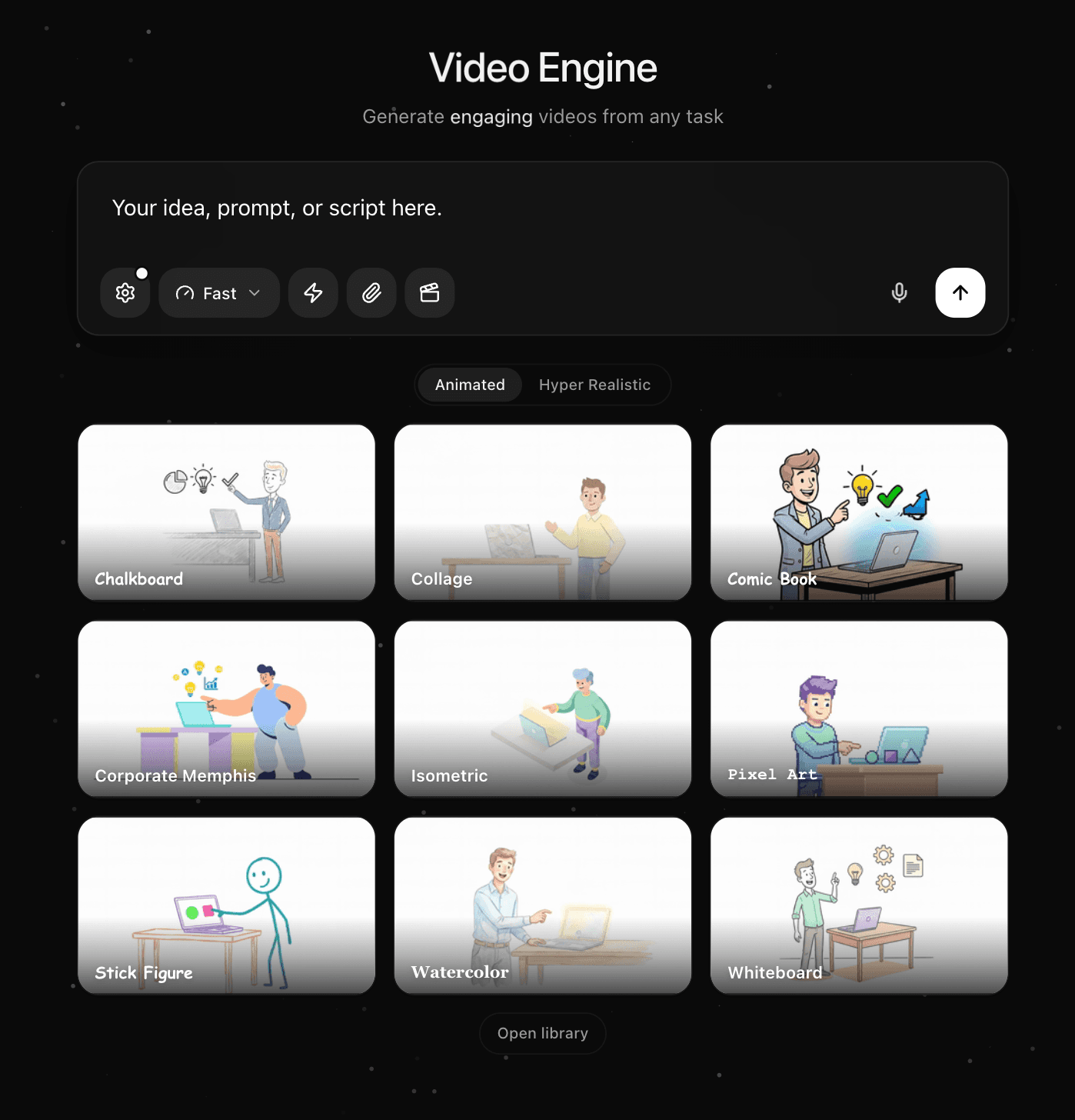 Knowlify training video maker prompt screen for uploading an SOP or describing a training module