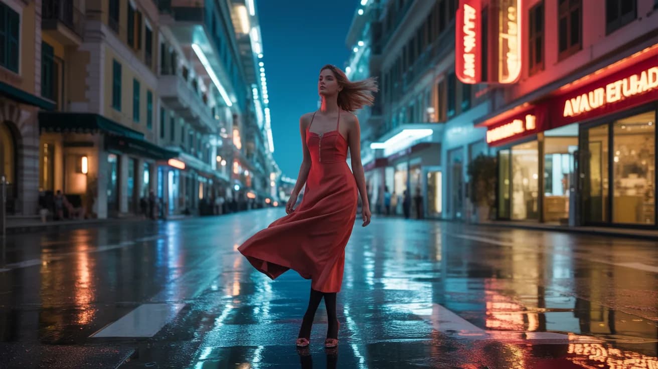 a vintage convertible on the Amalfi coast, hair in the wind, fashion film still, anamorphic, teal and gold, no text, no watermark, generated with Ideogram Upscale on Knowlify
